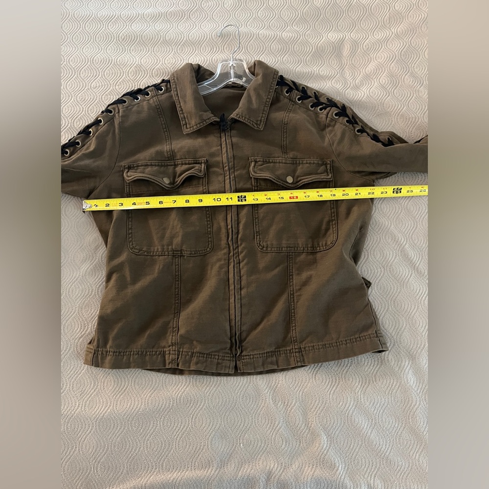 Free People Brown Lace-Up Utility Jacket - Picture 7 of 12
